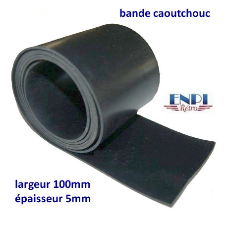 Bande en caoutchouc 5 mm d'épaisseur 100 mm de large avec tissu au choix 1  m à 10 m de longueur en caoutchouc dur (1 m).