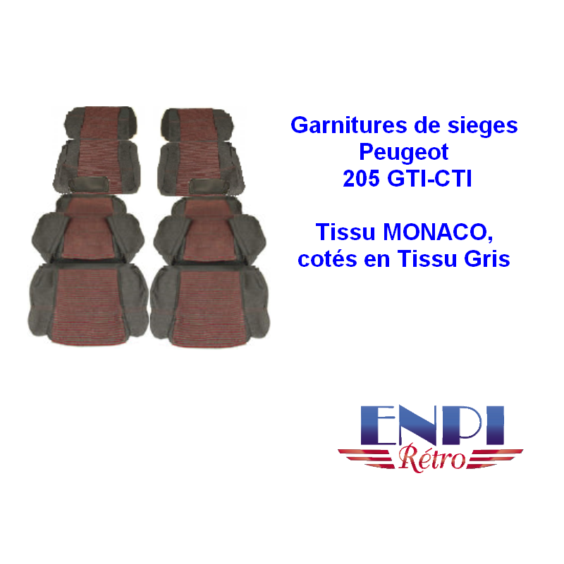Garnitures de siège Quartet Peugeot 205 Cti Cuir Noir - de